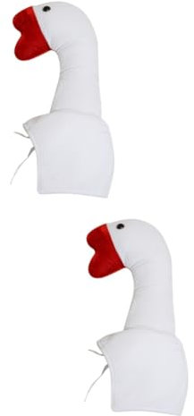 ibasenice Kostüme 2st Große Weiße Gänse Kopf Bedeckung Plüschiger Gänsehut Party-kopfschmuck Gans Hut Cartoon-gans-hut Performance-hut Weiße Gänsekostümmütze Tier Goldener Samt Große Gans