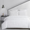 YEPINS Parure de lit 3 pièces en microfibre à carreaux 200 x 200 cm et 2 taies d'oreiller 80 x 80 cm avec fermeture éclair - Noir et blanc