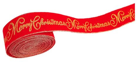 WOBBLO Weihnachtsbaum-Girlande, Band aus Stoff | dickes Band, klassisch und elegant, für Weihnachtsbaumdekoration mit Worten, Festivaldekoration, Partydekoration