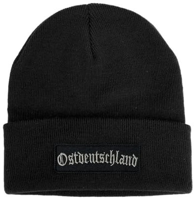No Face No Name Mütze Ostdeutschland in schwarz I Unisex I bestickter Aufnäher I Beanie Strickmütze Wintermütze