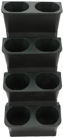 Jardinera de Jardín Vertical, Jardinera de Pared Interior de PP (Verde Negro)