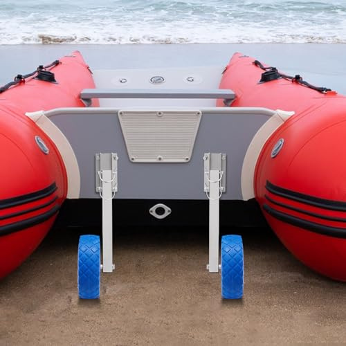 Chlauchbooträder, Heckräder Schlauchbooträder, Slipräder Heckräder Transporträder Chlauchbooträder,für Schlauchboot Räder Heckräder 10''x3''Räder, bis 150kg für Schlauchbooten & Anhängern usw (Blau)