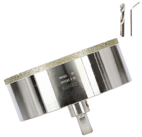 4-1/8 Pouces 105mm scie cloche carrelage foret diamant carrelage avec foret de centrage – Revêtue de diamant Adaptée pour,Verre, Marbre, Porcelaine et Céramique
