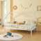 [en.casa] Kinderbett Ydre Hausbett Weiß 120 x 200 cm Holzbett mit Rausfallschutz und Lattenrost 2 Montagearten Bodenbett Hochbett mit Stauraum Jugendbett