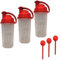 Schneider's BASENKONZEPT Shaker Set von Buchsteiner I 3 x Eiweißshaker rot I Shaker 700 ml mit integriertem Sieb + 3 x Dosierlöffel