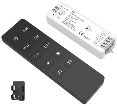 LED-Dimmer, CCT-Schalter, 12 V, 24 V, 10 A, 2 Kanäle, 2,4 G, WW CW, einfarbiger LED-Lichtstreifen, 12 Volt-Controller(Controller A)