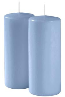 Risthò Stumpenkerzen, Dusty Blue, Durchmesser 6 cm, Höhe 15 cm, 6 Stück