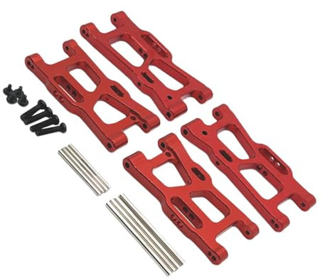 Luwecf RC Querlenker Upgrade Metall Vorne Hinten Querlenker für Wltoys Maßstab 1:14 144010 124017, ROT