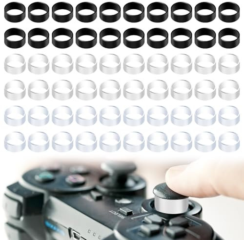 60uds Protector de Joystick de Silicona, Anillo Protector de Joystick Compatible con Steam Deck PS5 PS4 Protector de Joystick Invisible Accesorios para Controladores de Juegos (3 Colores)