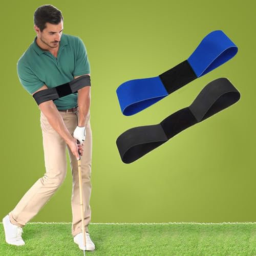 SIMDAO 2 Pcs Golf Swing Training Aids, Golf Training Aids Golf Trainer Arm Band, Professional Motion Golf Swing Trainer Posture Correction for Strength Grip Aid Practice Belt, for Golf Beginner