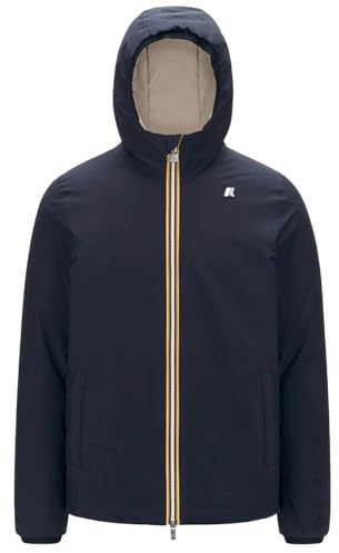 K-Way Giacca Uomo, Modello Jack ST Warm Double, in Poliestere, vestibilità Regular, Colore Black P-Green B