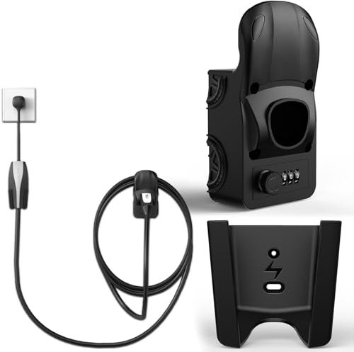westsaim Tesla Charger Holder & UMC Holder, with Combination Lock, Compatible with Model 3/S/X/Y, Premium Charging Cable Organizer for Tesla Gen 2 Mobile Connector Wall Mount