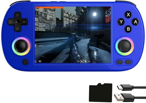 Airuidas RG 40XXH Handheld Game Console rg40xxh 4.0'' IPS Screen Supports 5G WiFi Bluetooth HDMI and TV Output New Emulator RG40XX H (RG40XXH-Blau)