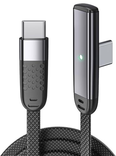 iPhone 16 Pro Max Charger USB C Cable Right Angle [ 6FT] Nylon Braided USB C Cord for for Apple iPhone 16 15 Pro Plus Pro Max, Samsung Galaxy S24 S23, iPad Pro, MacBook Air