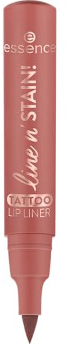 essence line n' STAIN! TATTOO LIP LINER, Nr. 02, Braun, langanhaltend, definierend, Färbeeffekt, farbintensiv, vegan, ohne Parfüm, ohne Alkohol, ohne Parabene, 3er Pack (3x2.5ml)