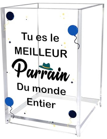 Cadeau Parrain,Pot A Crayon Bureau,Rangement Pinceaux Maquillage,Cadeau Parrain Marraine,Cadeau Pour Parrain,Pot à Crayon Bureau,Pot Crayon Bureau,Rangement Acrylique,Porte Crayon Bureau,Porte Stylo