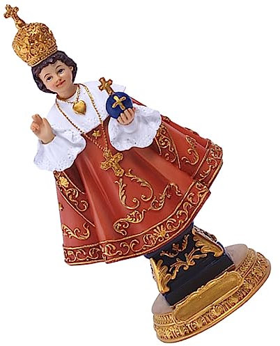 Warmhm Jesuskind-Figur Aus Kunstharz Religiöse Dekorationsstatue Tischfigur Kunstharz-handwerkskunst Jesus Prag Statue Wohnungszierfigur
