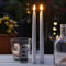 MARELIDA LED Stabkerzen Tafelkerzen Outdoorkerzen mit realistischer 3D Flamme und Timer H: 28cm weiß für Innen/Außen