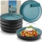 Sänger Granada| Steingut Pastaschalen 6 tlg, Nudel Schalen Set 6 Personen, Schüssel Set spülmaschinenfest mikrowellenfest kratzfest, große Schüssel blau mit schwarzem Rand 750 ml | VALUE COLLECTION