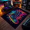 Lotvic Gaming Rug, 80 x 120cm Gaming Room Rug, Colorful Gamepad Carpet, Game Area Rugs for Boys Gamer, Anti-Slip Game Rugs for Room, Bedroom, Living Room Decor