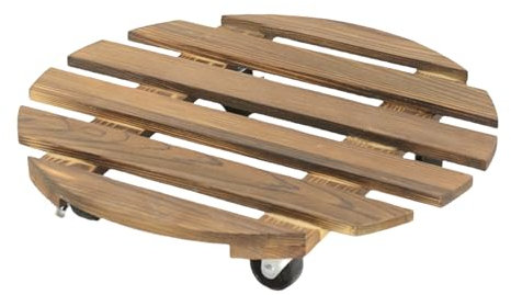Support roulant en bois pour plantes en pot avec support pour pots de fleurs d'intérieur et d'extérieur Plateau roulant de jardin