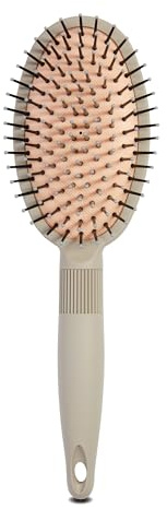 MIBELLA BEAUTY & CO Kissenbürste oval mit Kunststoffpins – Haarbürste mit Kissen für einfaches und schonendes bürsten und Kopfmassage – Paddle brush ohne Ziepen