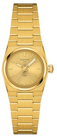 Tissot PRX Quartz, Gold PVD Dial, 25mm Watch for Women, Gold PVD Stainless Steel Case and Bracelet, Swiss Quartz Movement, T1370103302100