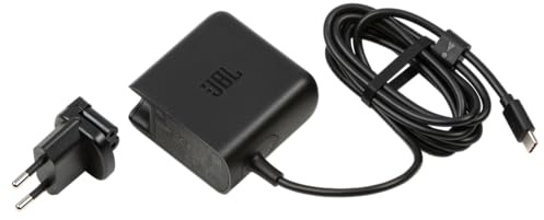 JBL USB‑C Adapter für Xtreme, EU‑Stecker, Schwarz | Kompatibel mit Xtreme 3, Xtreme 4 und Xtreme 5, PD‑Ladegerät von 15 bis 80 W