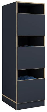 VCM Mehrzweck-Wäscheschrank, schmaler Stauraumschrank mit 3 Fächern & Drehtüren, Maße Haushaltsregal H. 162 x B. 50 x T. 60 cm, Rislo CL XL