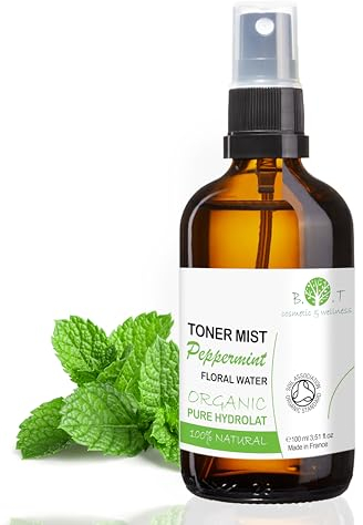 B.O.T cosmetic & wellness - Bio Pfefferminz-Wasser | Antibakterielle und Tonisierende Wirkung | Verdauungstrakt Reiniger | Optimale für Fettige und Kombinationshaut | DIY Verwendung, 100 ml, 1er Pack