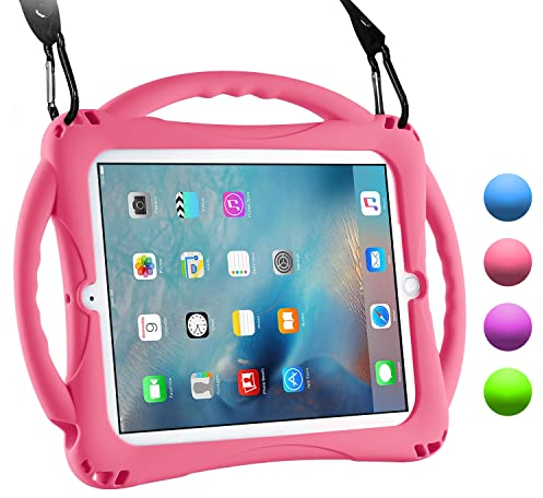 TopEsct iPad 2 Funda Niños Shock Proof Material Silicona Lightweight Kids Protector Cover Case con Manija para Apple iPad 2, iPad 3,iPad 4 (iPad 2/3/4, Rosado)
