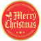 Merry Christmas Aufkleber Siegel Etiketten – (120 Stück) 5,1 cm große runde Goldfolie Stempel auf Rot für Karten Geschenke Umschläge Boxen