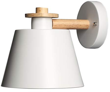 Chrasy Metall Modern Wandstrahler Wandleuchte mit Dreh-und Minimalismus Art Beleuchtung für Innen Modern Wandleuchte, Fassung: E27, Metall, Weiß, 25.5 * 20 * 20cm