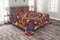 ABAKUHAUS Paisley Tagesdecke Set, Blumenteppich, Set mit Kissenbezügen Waschbar, für Doppelbetten 264 x 220 cm, Mehrfarbig Dunker Nachtblau