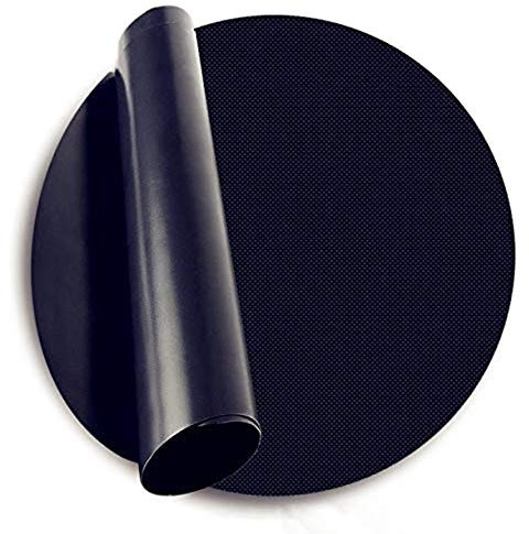 Lobwerk BBQ Tapis de Barbecue avec revêtement antiadhésif en téflon pour Barbecue au gaz et au Charbon de Bois Rund x4 Noir