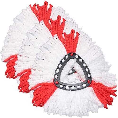 3 Pack Replacement Mop Heads Refill Compatible EasyWring and Clean Turbo Magic Mop Microfibre Triangle mop Head