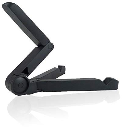 GRSTREE Support de tablette réglable, portable et pliable - Taille universelle compatible avec les téléphones, iPad, Mini, Galaxy Tab et autres tablettes (4-33 cm) - Noir