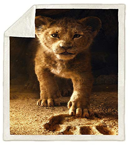 NICHIYO Kuscheldecke, Motiv: König der Löwen, Cartoon- und Animations-Fleecedecke für Erwachsene und Kinder, 100 % Mikrofaser, für Schlafsofa und Sofa (7.150 x 200 cm)