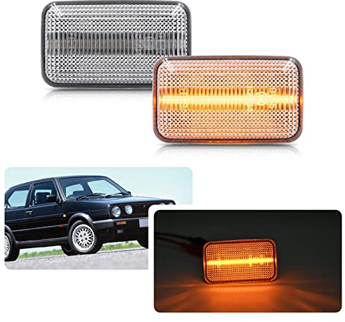 njssjd LED-Seitenblinker Blinker für Volks Golf MK1 MK2 Polo MK2 J/etta MK2 S/cirocco MK2 Corrado, für A-udi A6 S2 Coupe Limousine Avant 80 90 100 200 Coupe B3 V8