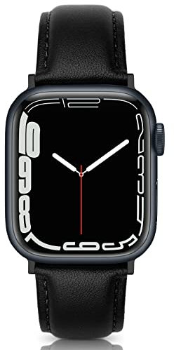 EDIMENS Leather Strap Compatible for Apple Watch 38mm 40mm 41mm 42mm(Series 10), Genuine Leather Sport Casual Wristband Compatible with iWatch Series 10 9 8 7 6 5 4 3 2 1 SE Sports & Edition Men Women