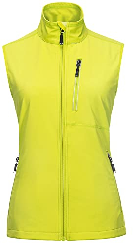 33,000ft Damen Leichte Laufweste Outdoor Softshell Weste Frau Ärmellose Jacke Winddichte Wasserdichte Atmungsaktive Vest Gilet für Laufen Golf Wandern