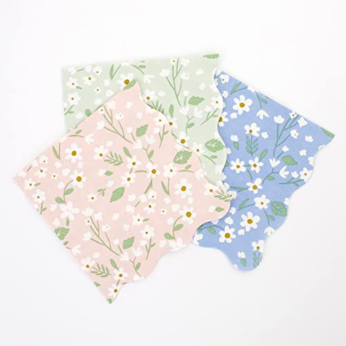 Meri Meri Ditsy Floral Napkins (Pack of 20), Thick & Absorbent 3-Ply Decorative Paper Napkins with Wavy Edges, Available in Dinner Napkins & Cocktail Napkins Disposable