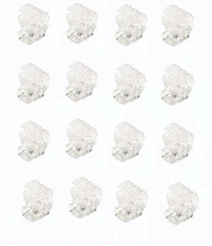 24 Mini Hair Claw Clips Clamps Small Plastic Pins Grips Womens Girls Accessories Size 1CM (Clear), 24 Count (Pack of 1)