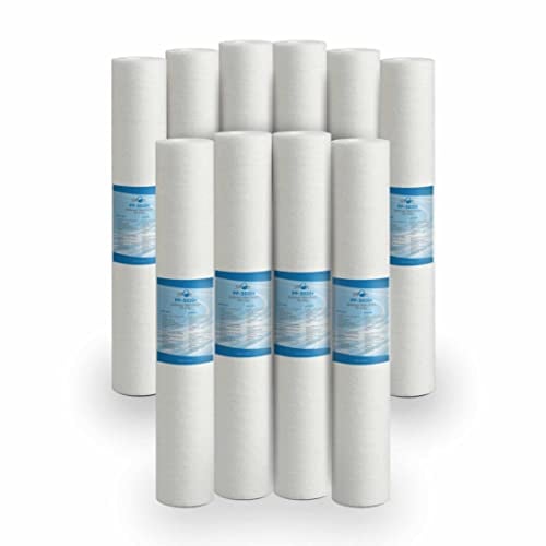 Bellerofonte Filtro Sedimenti 20 Pollici 50 Micron. Elimina Sabbia, Fango, Particelle di ruggine e impurità sospese fino a 50 Micron in Polipropilene 10 pezzi