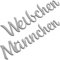 Weibchen Männchen Türschild Set WC Toilettenschild Selbstklebend Schriftzug Grau