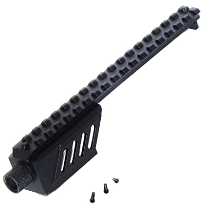 Generic Airsoft Softair Ersatzteile CYMA 187mm Barrel Extension Attachment Mount Rail Montageschiene für Laufverlängerungsbefestigung passend für CYMA CM127 G18C AEP Pistole Schwarz