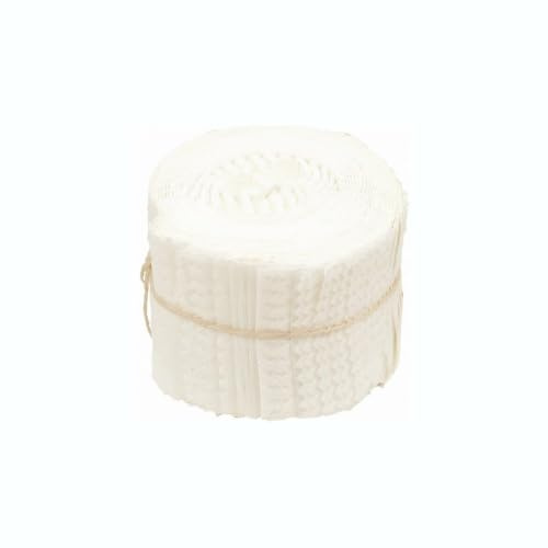 CraftsFabrics Lot de 20 rouleaux de tissu 100 % coton prédécoupés pour matelassage, scrapbooking, couture, arts et artisanat, patchwork, collage (blanc)