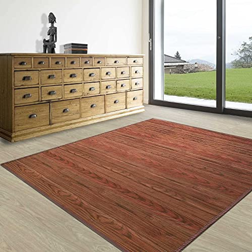 KARAT Tapis en Bambou - Magenta - pour Salle de Bains et Salon - 100% Bambou pour Un intérieur Naturel (Brun, 90 x 120 cm)