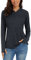 TACVASEN Women's Running Shirts UV Protection Sun Hoodies Lightweight Workout Gym Top Lady Long Sleeve Top Black