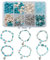 SUNNYCLUE 1 Box DIY 6 Stücke Sommer Ozean Thema Türkis Perlen Armbänder Muschel Charms Armband Herstellung Kit Schildkröten Perlen Für Die Schmuckherstellung Legierung Seesterne Sandale Perlen Halsket
